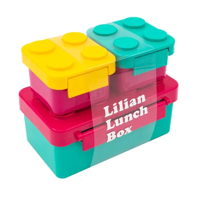 ظرف غذای کودک لیلیان مدل لگو ۳ تکه